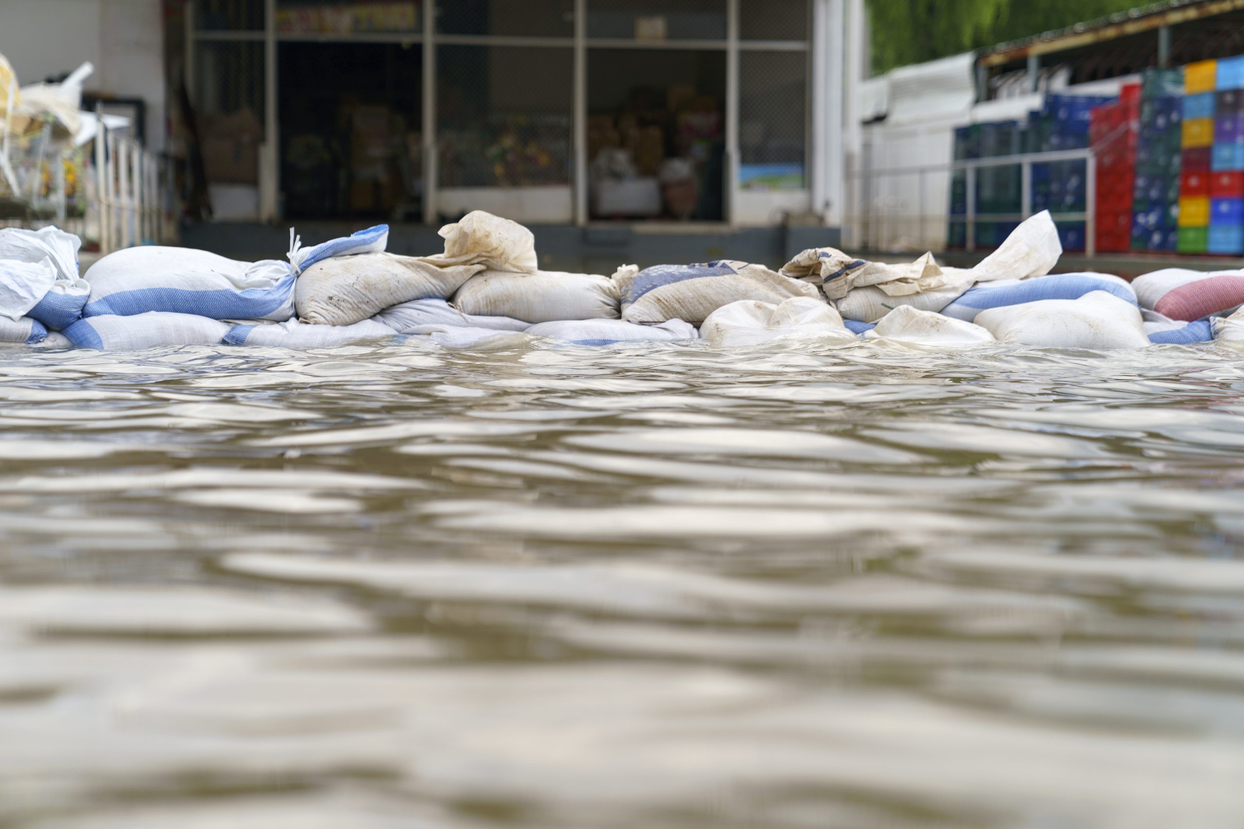 Flood water - Sandbags for flood defense